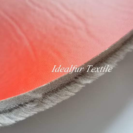 Tessuto in pelliccia sintetica a pelo corto con spugna e pelle per tappeti o cuscini